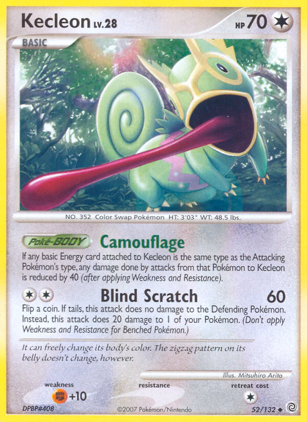 Kecleon Pokemon card (52/132, Secret Wonders)