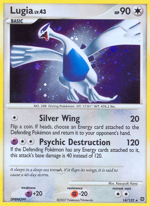 Lugia Pokemon card (14/132, Secret Wonders)