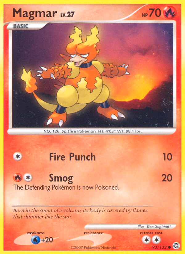 Magmar Pokemon card (93/132, Secret Wonders)