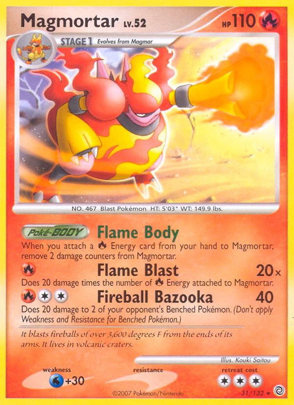 Magmortar Pokemon card (31/132, Secret Wonders)