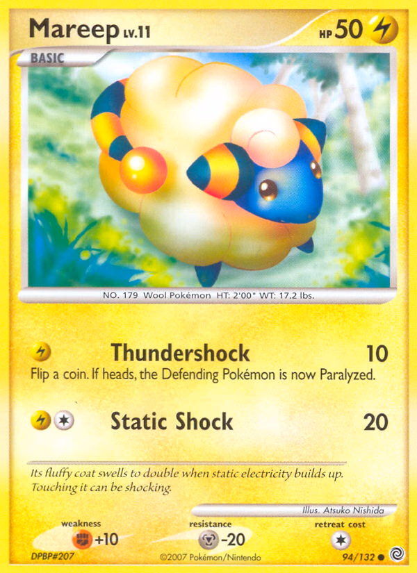 Mareep Pokemon card (94/132, Secret Wonders)