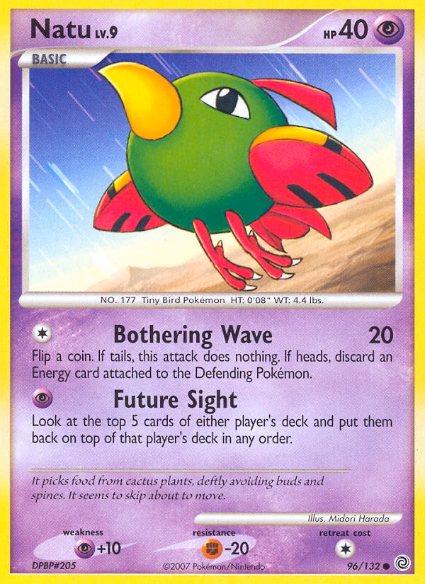 Natu Pokemon card (96/132, Secret Wonders)