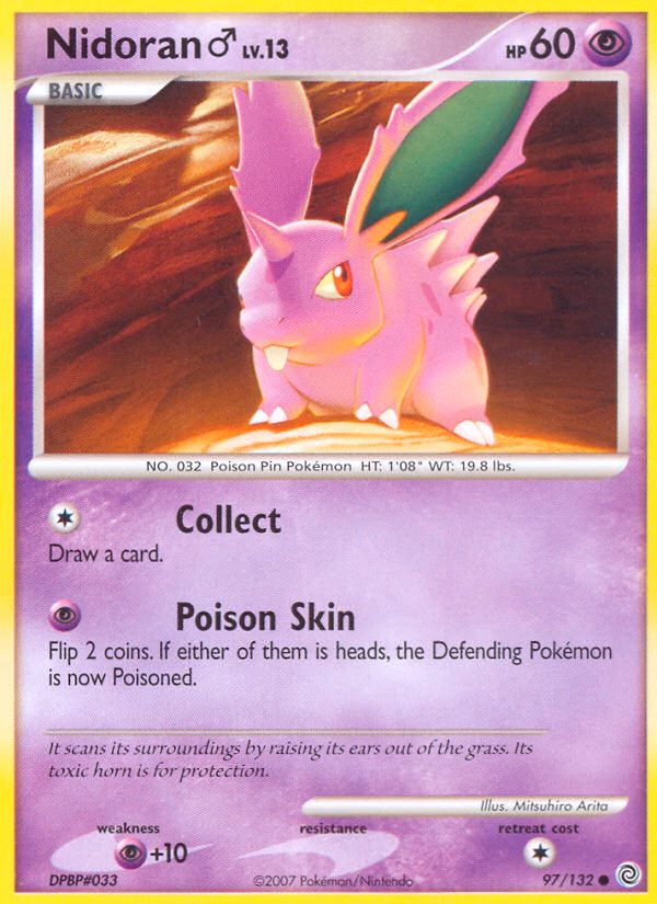 Nidoran ♂ Pokemon card (97/132, Secret Wonders)