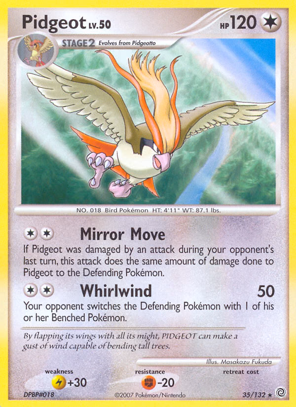 Pidgeot Pokemon card (35/132, Secret Wonders)