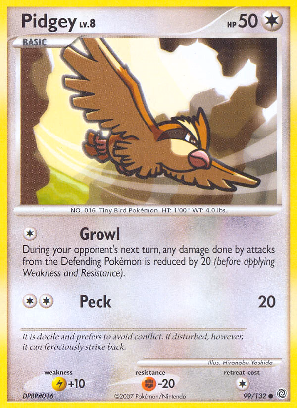 Pidgey Pokemon card (99/132, Secret Wonders)