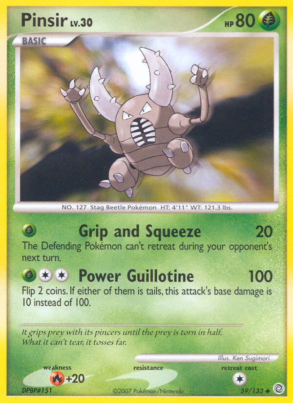 Pinsir Pokemon card (59/132, Secret Wonders)