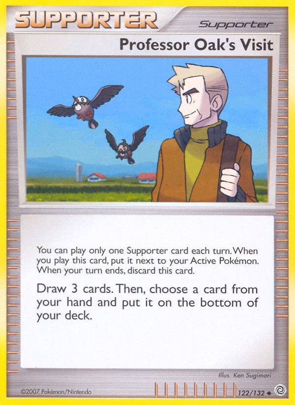 Professor Oak's Visit Pokemon card (122/132, Secret Wonders)