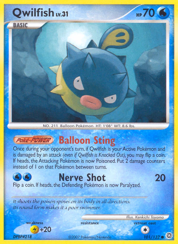 Qwilfish Pokemon card (101/132, Secret Wonders)