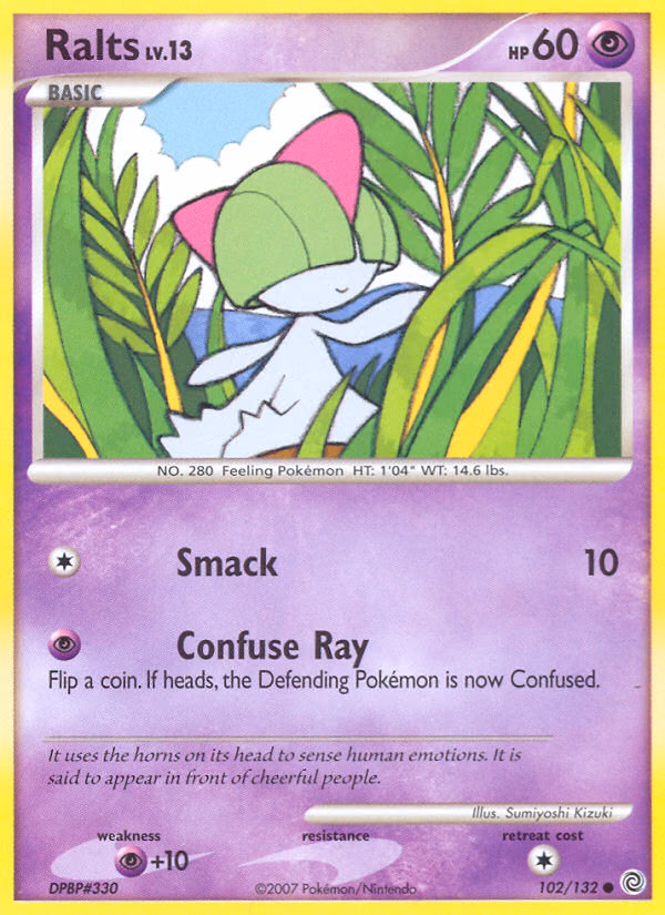 Ralts Pokemon card (102/132, Secret Wonders)