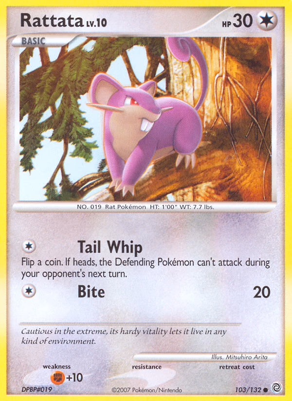 Rattata Pokemon card (103/132, Secret Wonders)