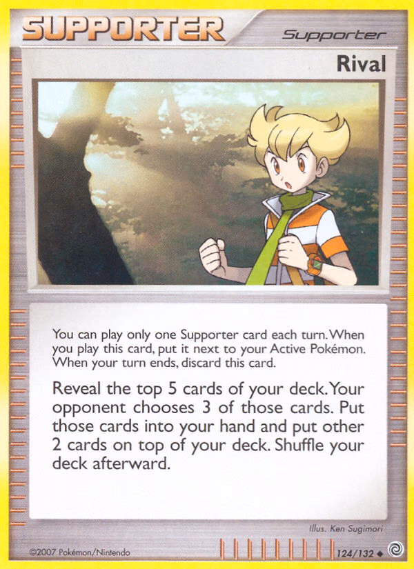 Rival Pokemon card (124/132, Secret Wonders)