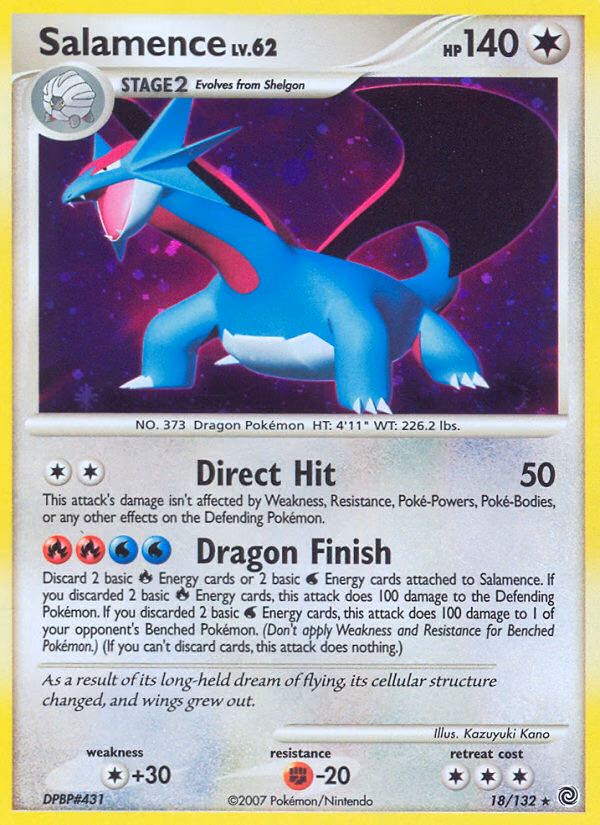 Salamence Pokemon card (18/132, Secret Wonders)