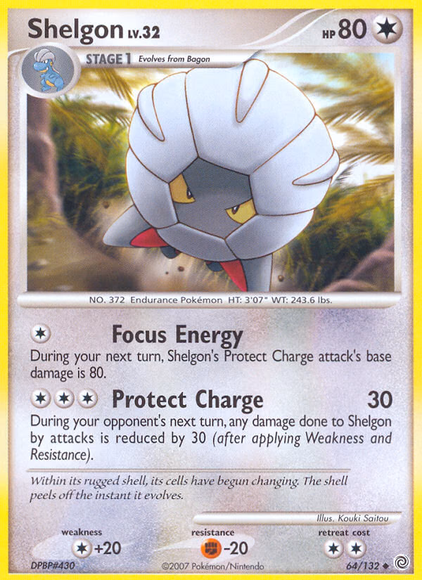Shelgon Pokemon card (64/132, Secret Wonders)