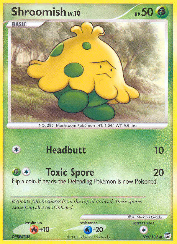 Shroomish Pokemon card (108/132, Secret Wonders)
