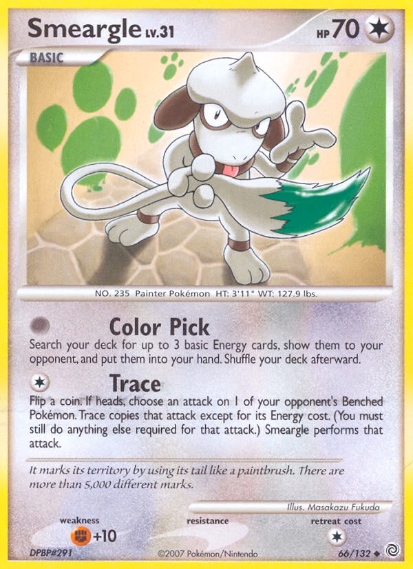 Smeargle Pokemon card (66/132, Secret Wonders)