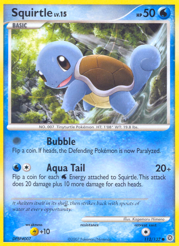 Squirtle Pokemon card (112/132, Secret Wonders)