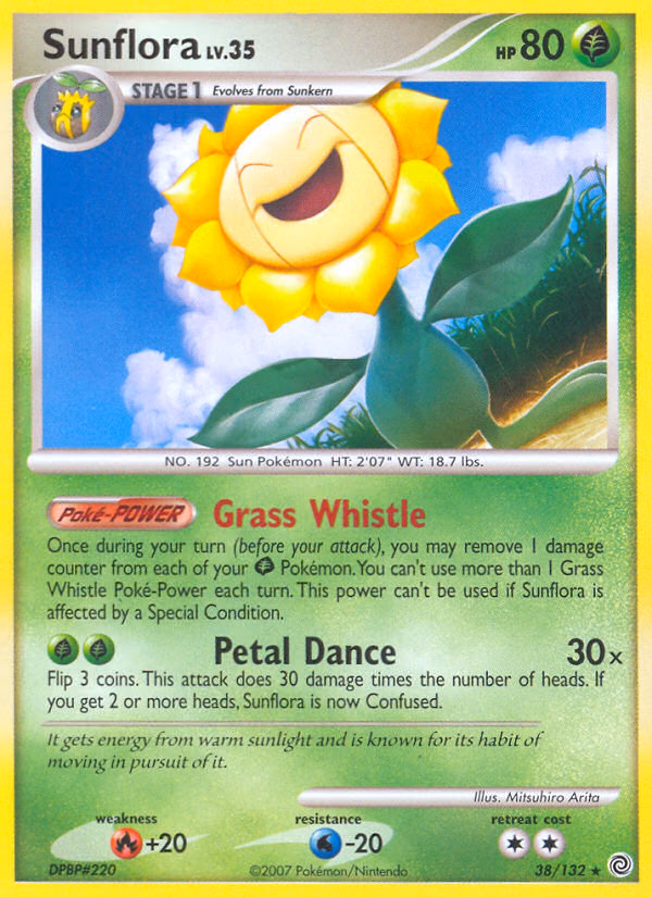 Sunflora Pokemon card (38/132, Secret Wonders)