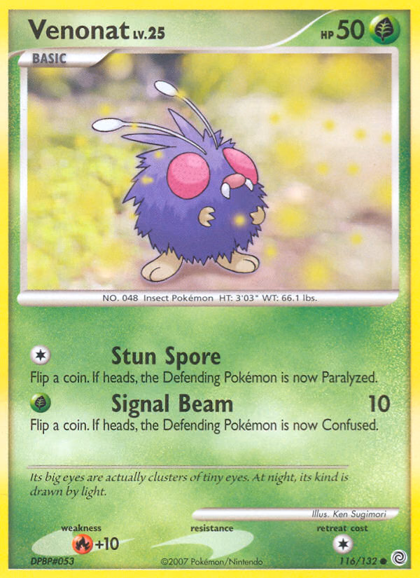 Venonat Pokemon card (116/132, Secret Wonders)