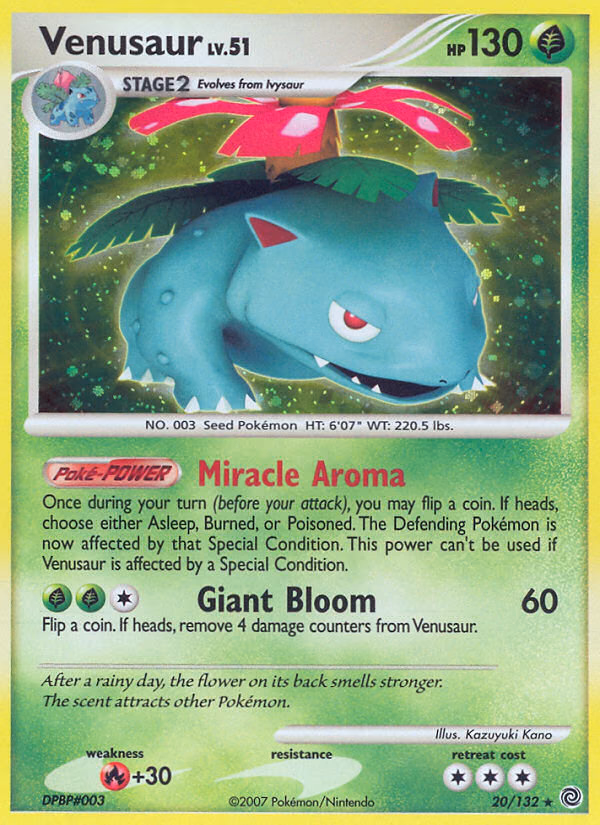 Venusaur Pokemon card (20/132, Secret Wonders)