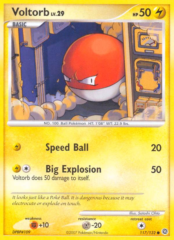 Voltorb Pokemon card (117/132, Secret Wonders)