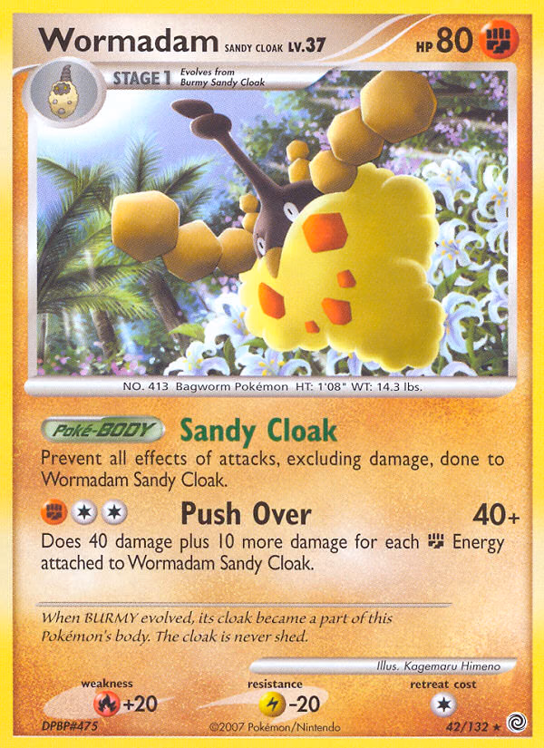 Wormadam Sandy Cloak Pokemon card (42/132, Secret Wonders)