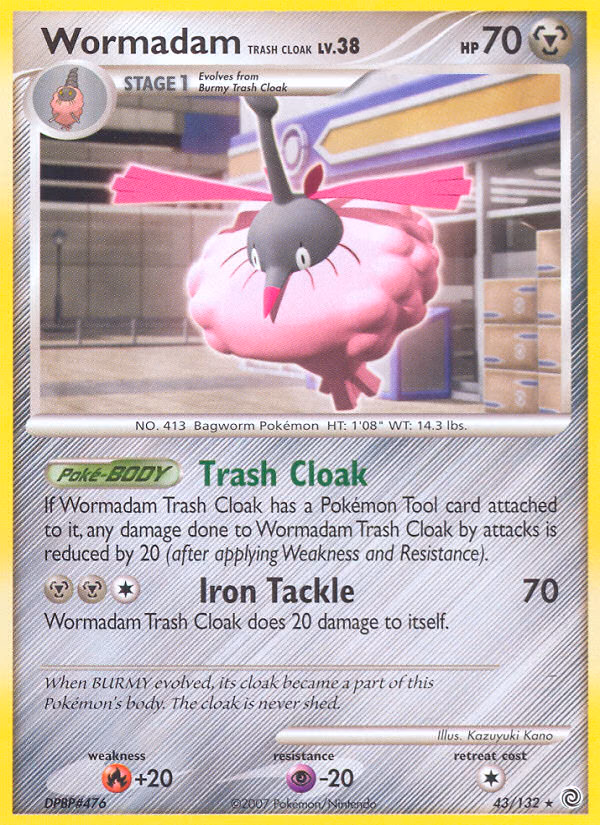 Wormadam Trash Cloak Pokemon card (43/132, Secret Wonders)