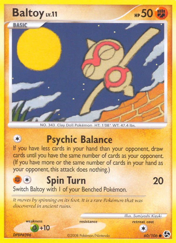 Baltoy Pokemon card (60/106, Great Encounters)