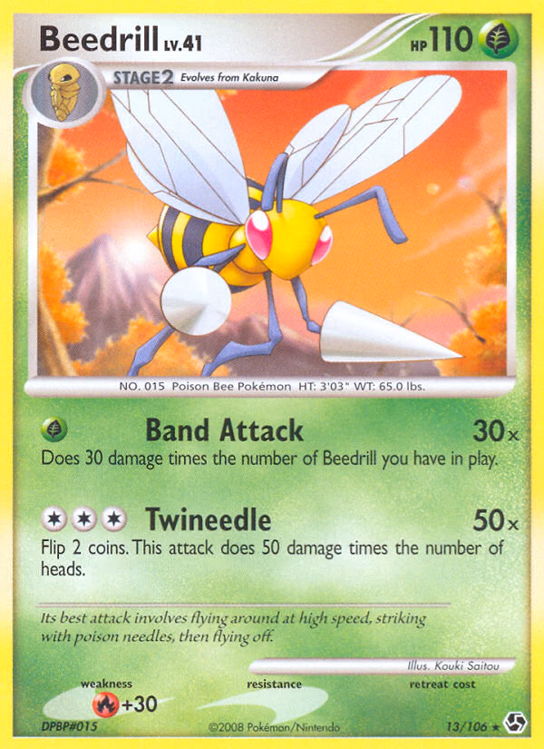 Beedrill Pokemon card (13/106, Great Encounters)