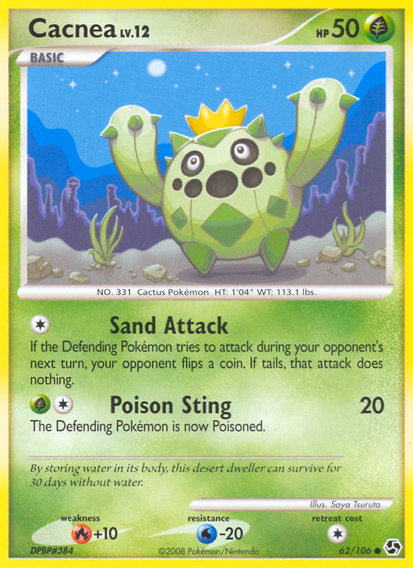 Cacnea Pokemon card (62/106, Great Encounters)