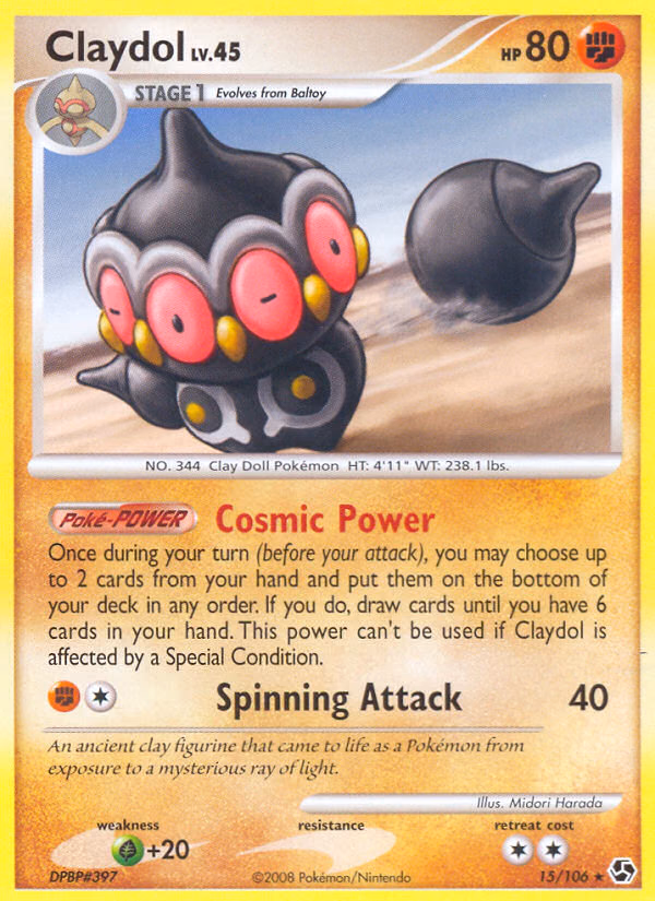 Claydol Pokemon card (15/106, Great Encounters)