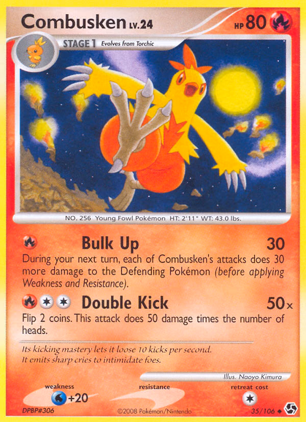 Combusken Pokemon card (35/106, Great Encounters)