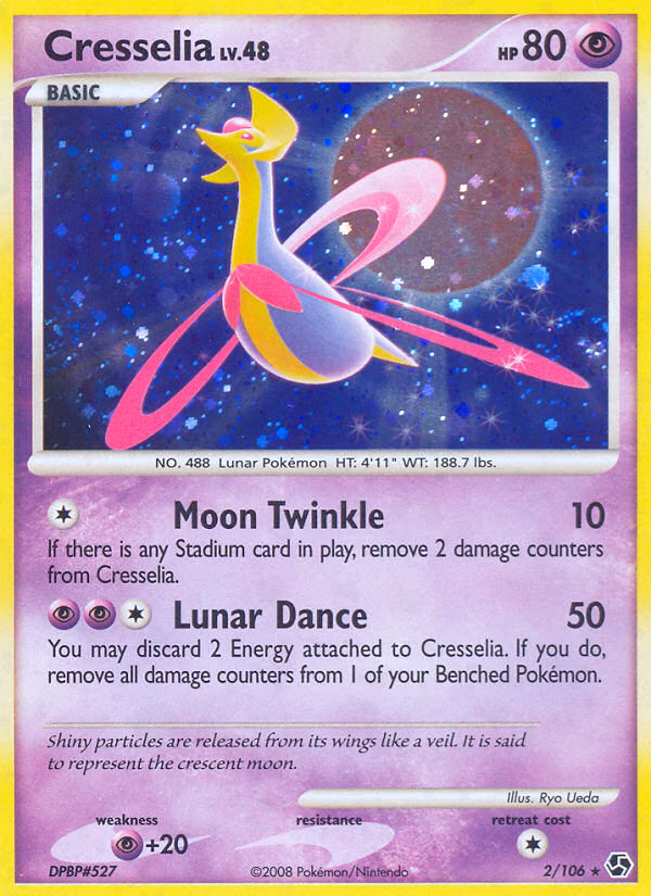 Cresselia Pokemon card (2/106, Great Encounters)