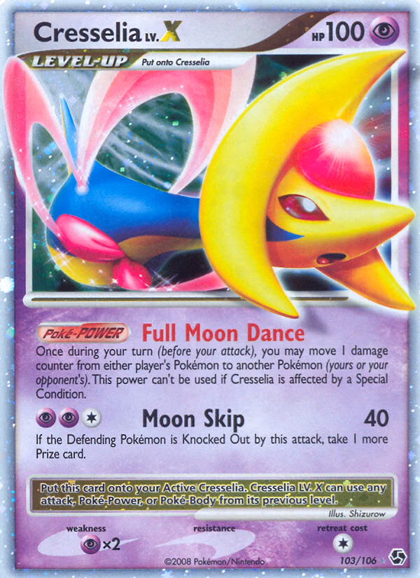 Cresselia LV.X Pokemon card (103/106, Great Encounters)