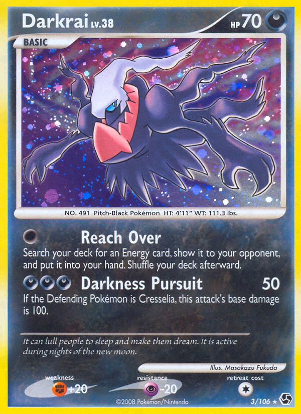 Darkrai Pokemon card (3/106, Great Encounters)