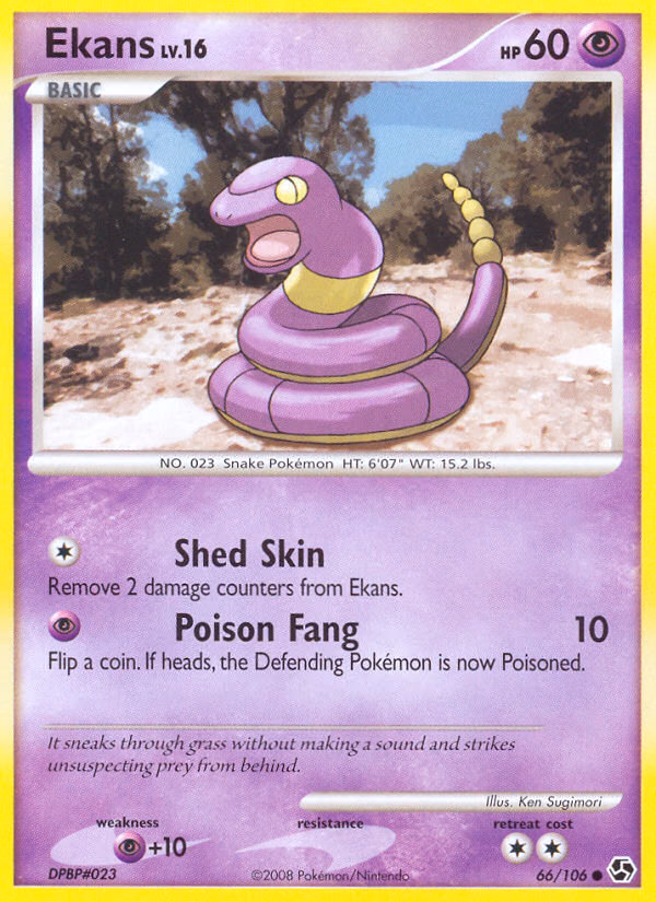 Ekans Pokemon card (66/106, Great Encounters)