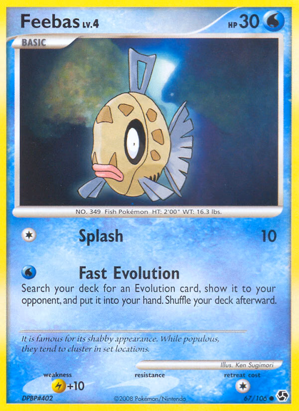 Feebas Pokemon card (67/106, Great Encounters)