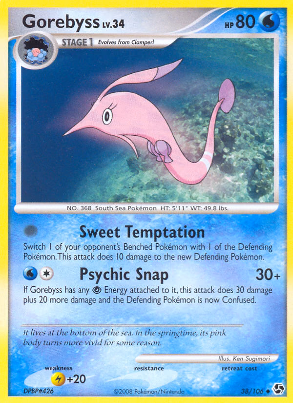 Gorebyss Pokemon card (38/106, Great Encounters)