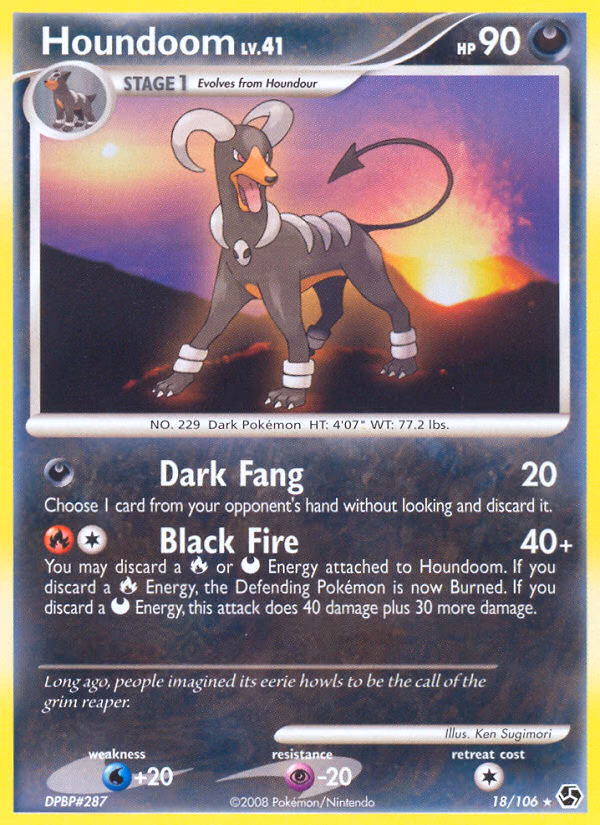 Houndoom Pokemon card (18/106, Great Encounters)