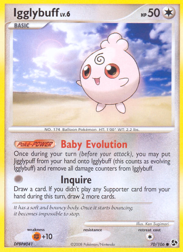 Igglybuff Pokemon card (70/106, Great Encounters)