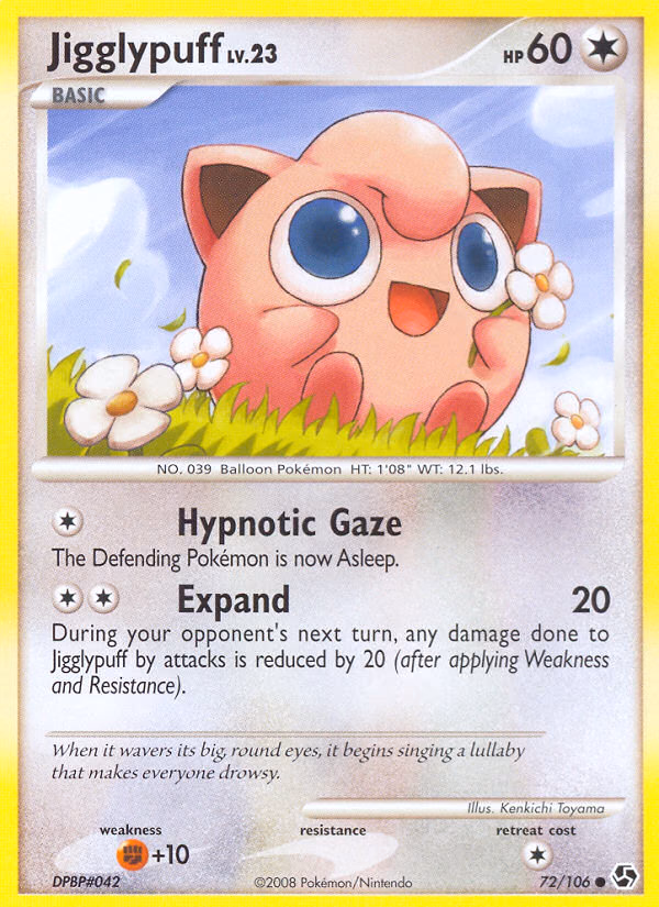 Jigglypuff Pokemon card (72/106, Great Encounters)