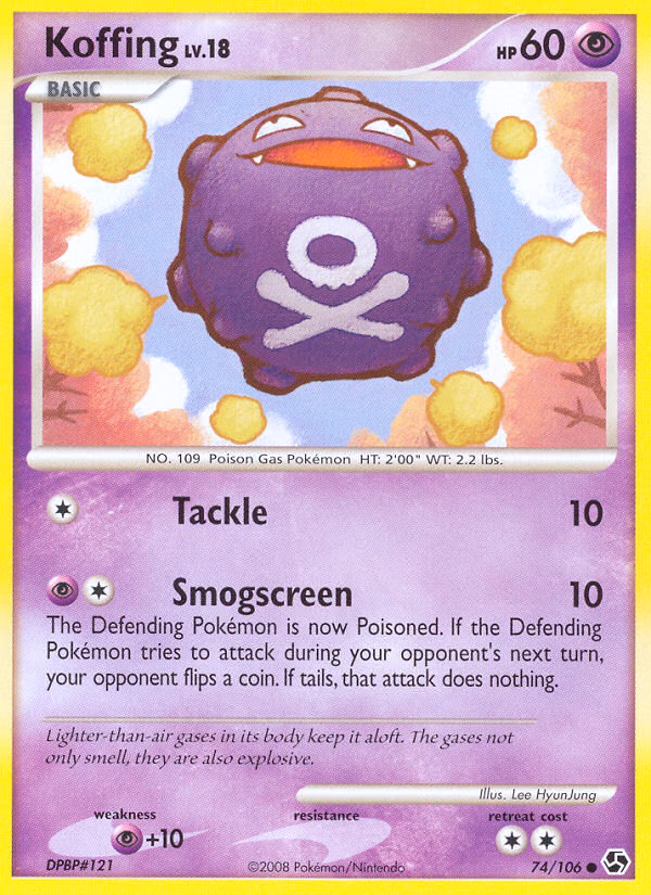 Koffing Pokemon card (74/106, Great Encounters)