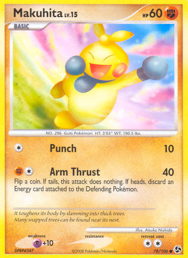 Makuhita Pokemon card (78/106, Great Encounters)