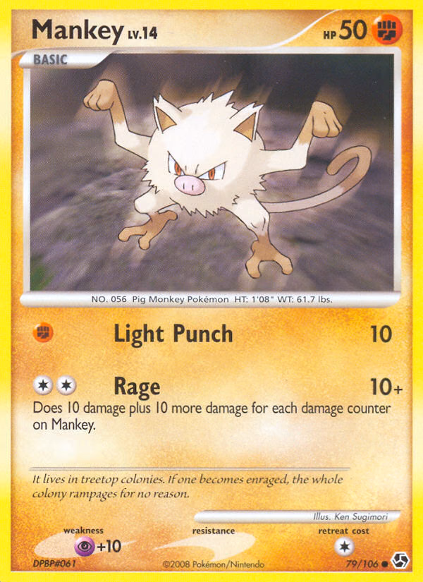 Mankey Pokemon card (79/106, Great Encounters)