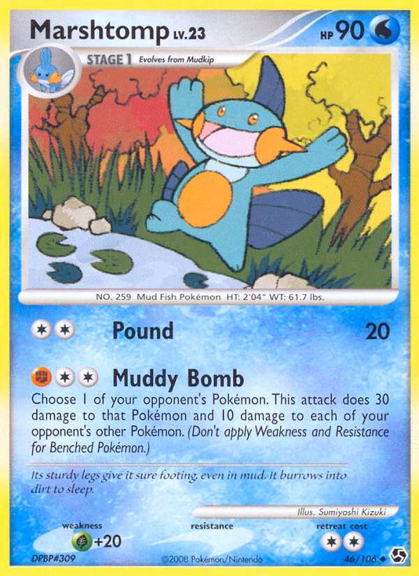 Marshtomp Pokemon card (46/106, Great Encounters)