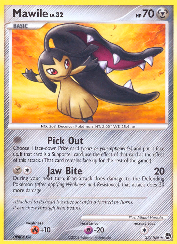 Mawile Pokemon card (24/106, Great Encounters)
