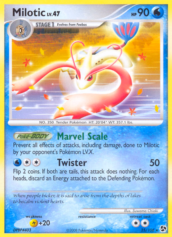 Milotic Pokemon card (25/106, Great Encounters)