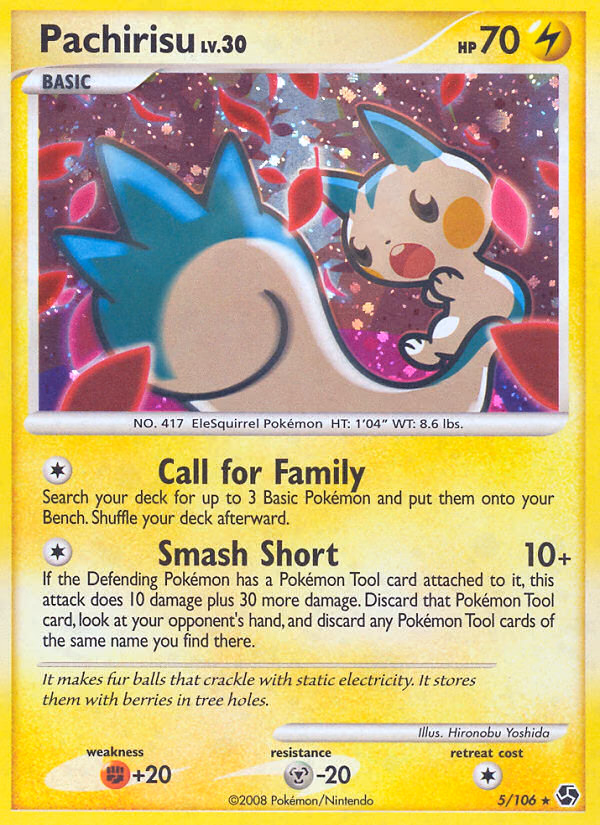 Pachirisu Pokemon card (5/106, Great Encounters)