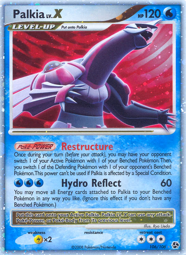 Palkia LV.X Pokemon card (106/106, Great Encounters)