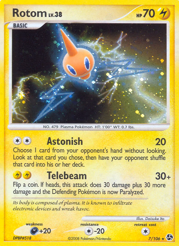 Rotom Pokemon card (7/106, Great Encounters)