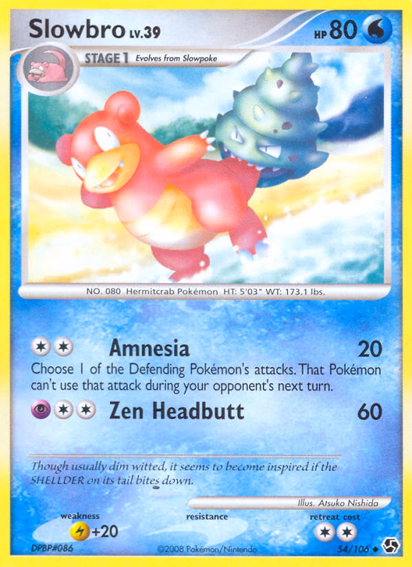 Slowbro Pokemon card (54/106, Great Encounters)